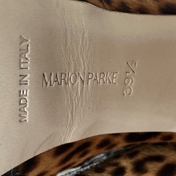Marion Parke “Miki” Leopard Bootie Heels Size 39 - Picture 5 of 5